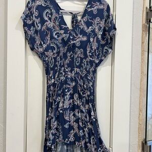 Navy Paisley Women's Dress